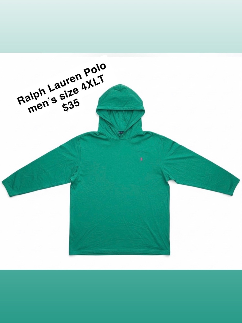 Ralph Lauren Green Hooded Long Sleeve Tee